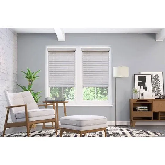 Gma Group 2 inch Cordless White Faux Wood Blinds with Room Darkening Privacy ...