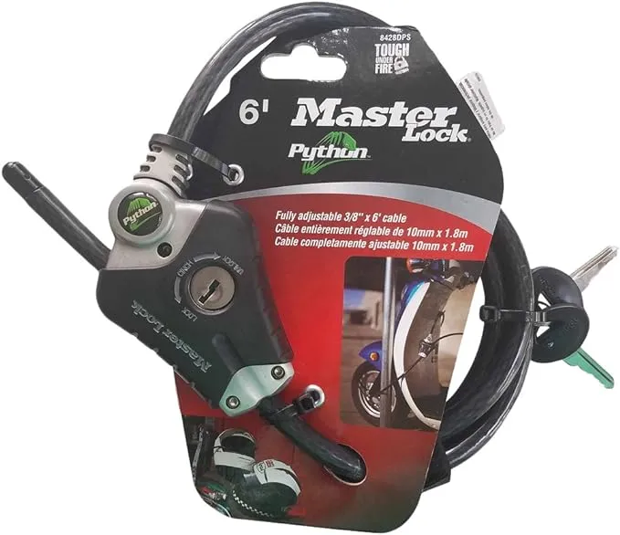 Master Lock Company 8428DPS Adjustable Locking Cable Black