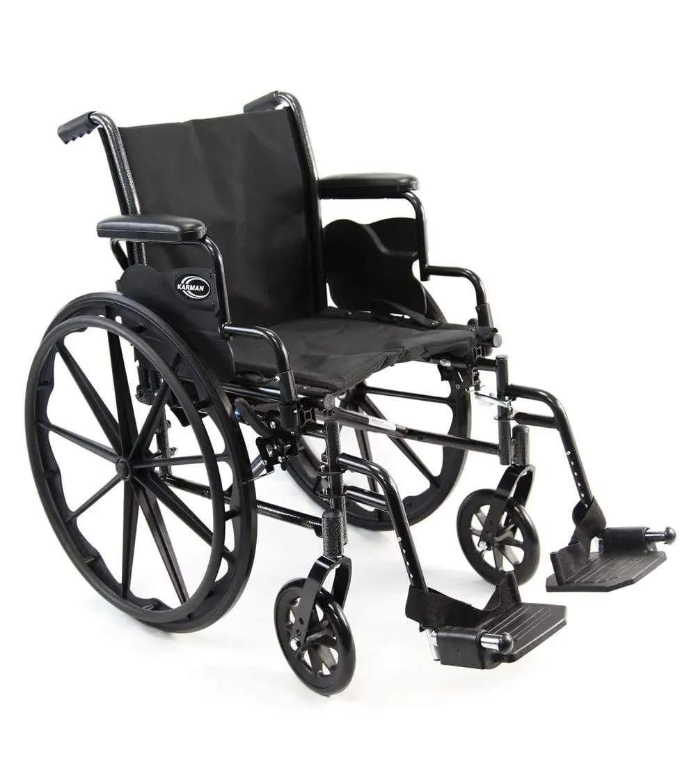 Karman Healthcare | LT-700T 16" Height Adujustable Seat, Lightweight Steel Wheelchair