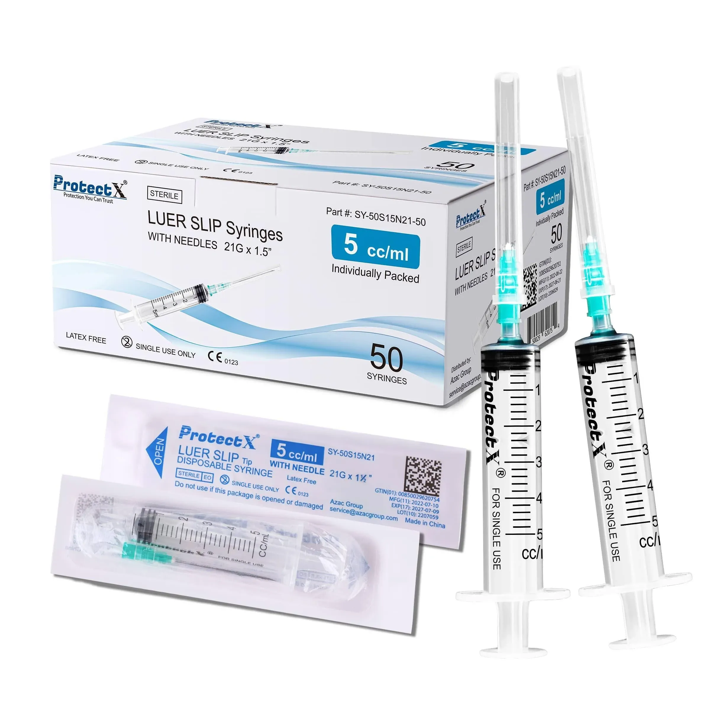 ProtectX Disposable Luer Slip Sterile Syringe