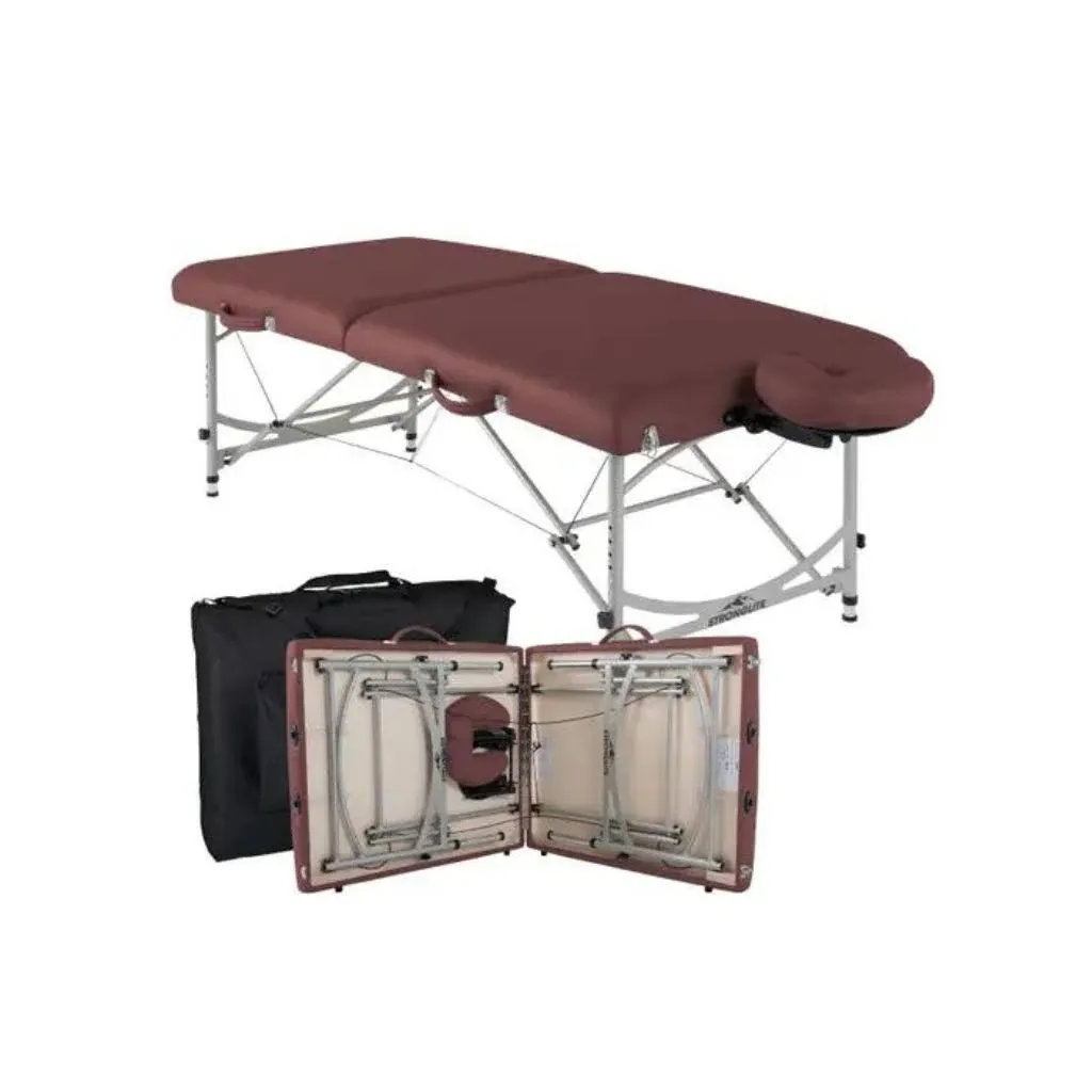 STRONGLITE Portable Massage Table Package VERSALITE - Professional, Lightweight Aluminum, Incl. Deluxe Adjustable Headrest & FacePillow