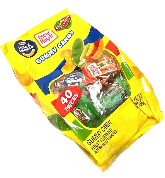 Frankford Kraft Heinz Oscar Meyer Assorted Gummy Candy 40 piece Bag