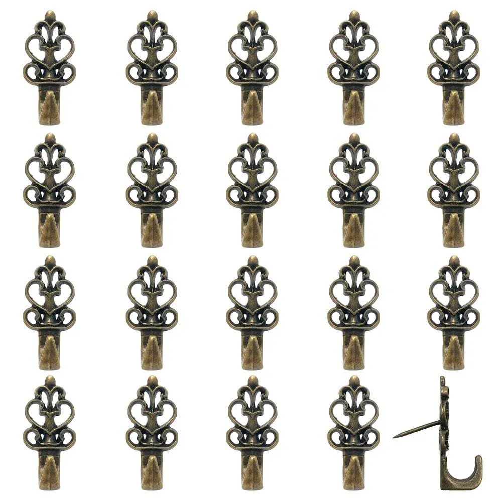 Rddconkit Push Pin Hangers,20 Pcs Zinc Alloy Pin Hooks Picture Hanging Nails for ...