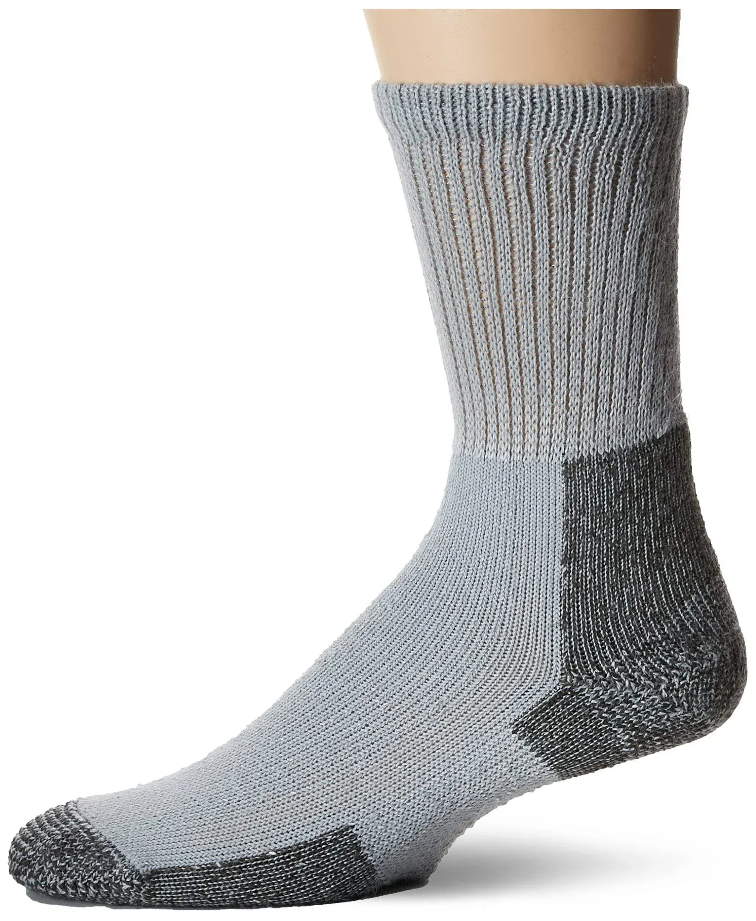 Thorlos Mens Kx Max Cushion Crew Hiking Socks, Grey, X-Large US