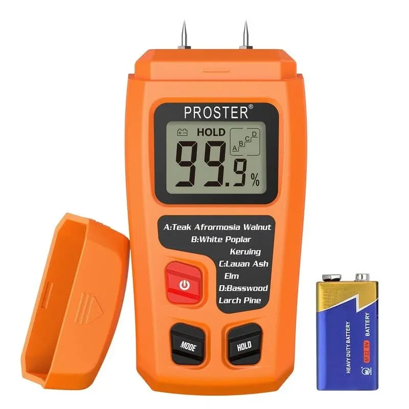 Proster Wood Moisture Meter - Digital Moisture Detector Moisture Tester, Pin-Type ...