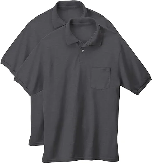 Hanes Men's Short-Sleeve Jersey Pocket Polo (Pack of 2)