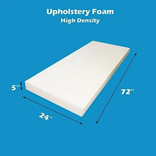 5&#034; X 24&#034;X72&#034; High Density Foam Upholstery Foam Cushion free shipping Made in USA