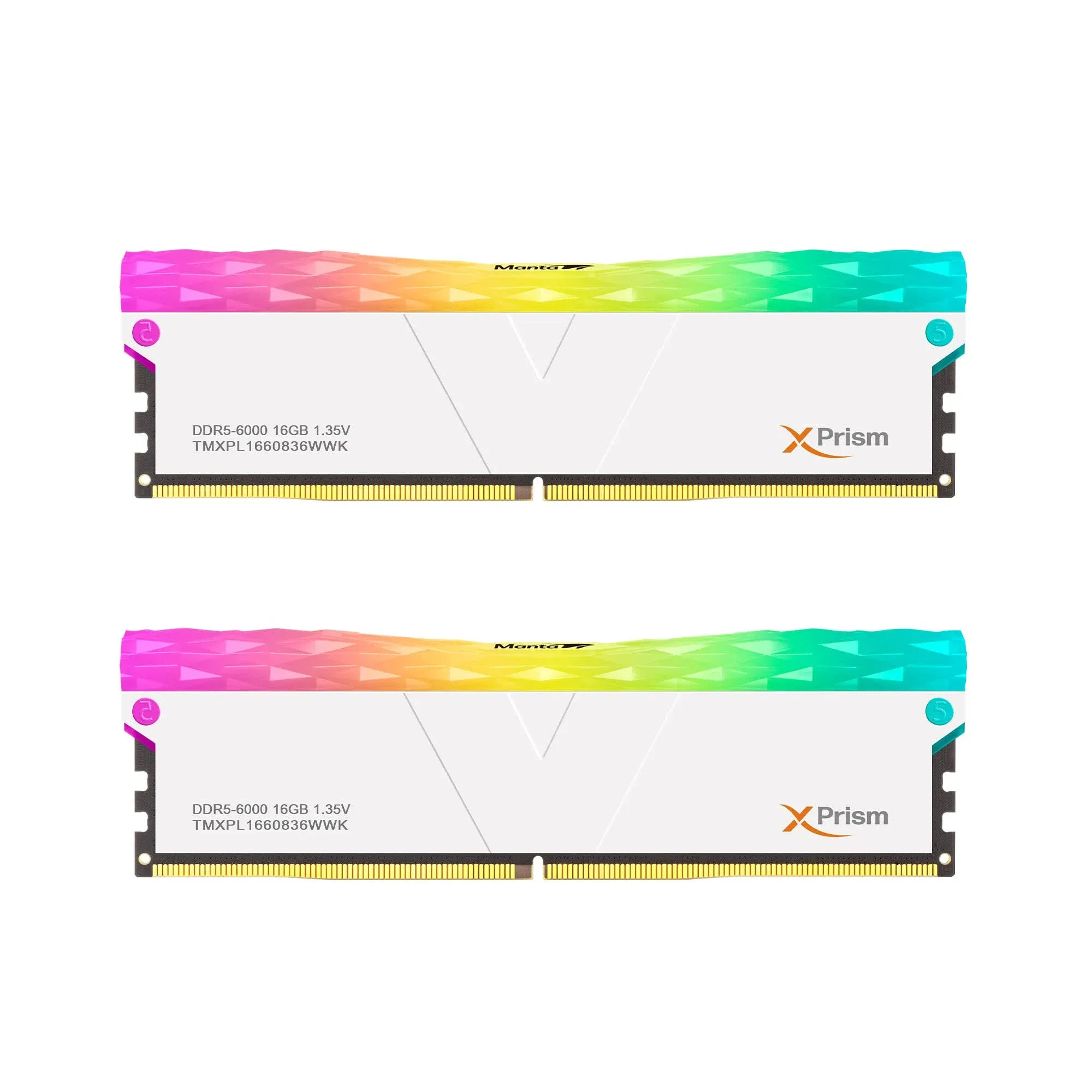 V-Color DDR5 Manta XPrism 32GB(16GBx2) 6000MHz 2Gx8 CL36 1.25V SK Hynix IC RG...