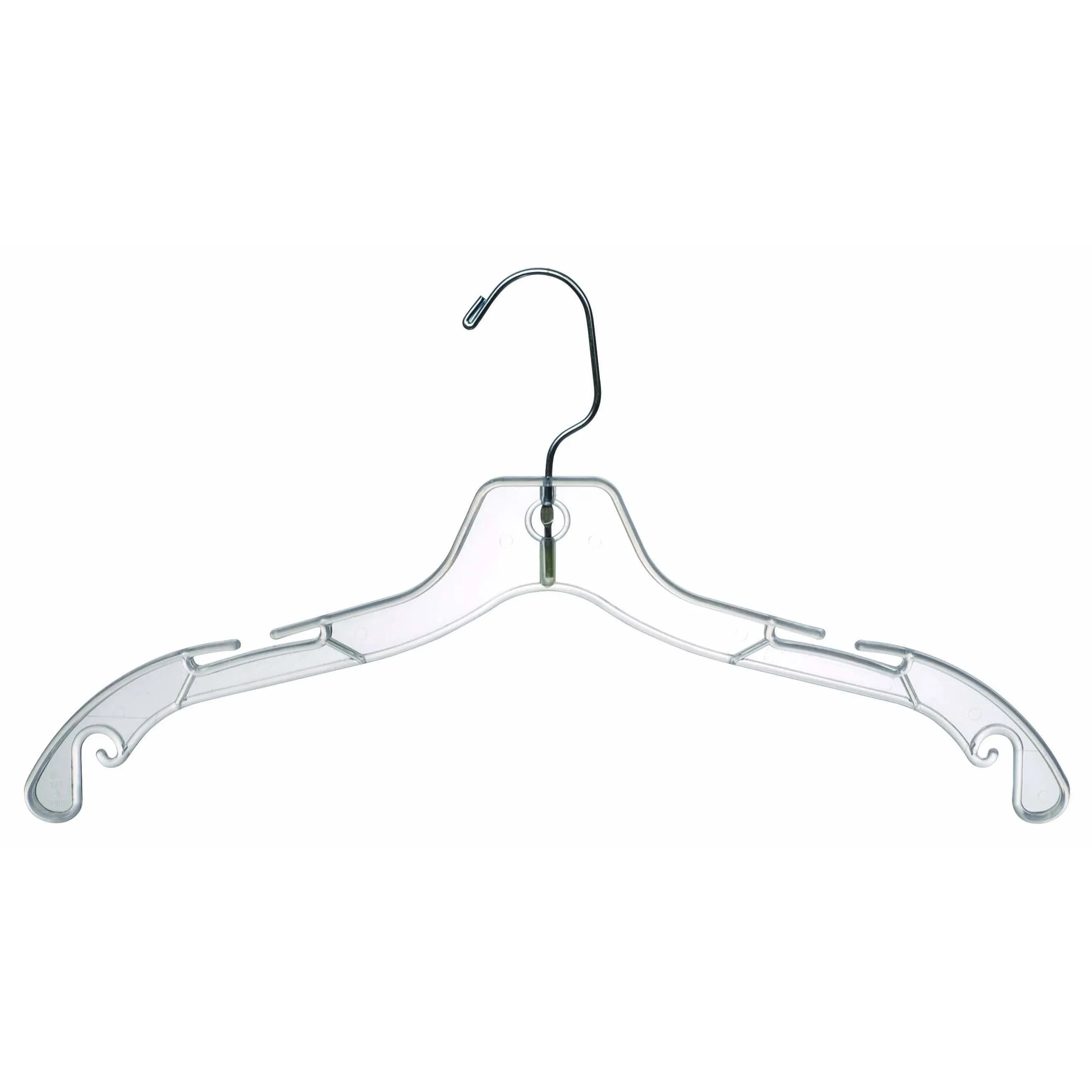 The Great American Hanger Company Plastic Top Hangers Clear Box of 100