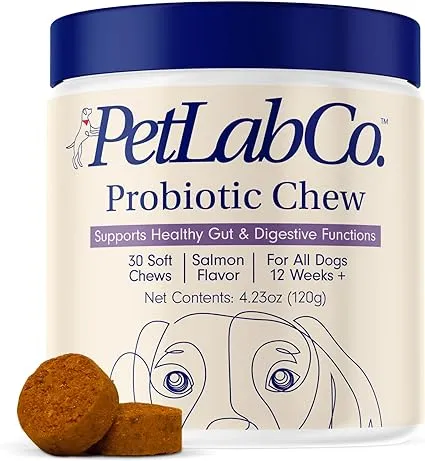 PetLab Co. Probiotics for Dogs, Support Gut Health, Digestive Health & Seasonal Allergies - Pork Flavor - 30 Soft Chews - Packaging May Vary (Value 2-Pack)