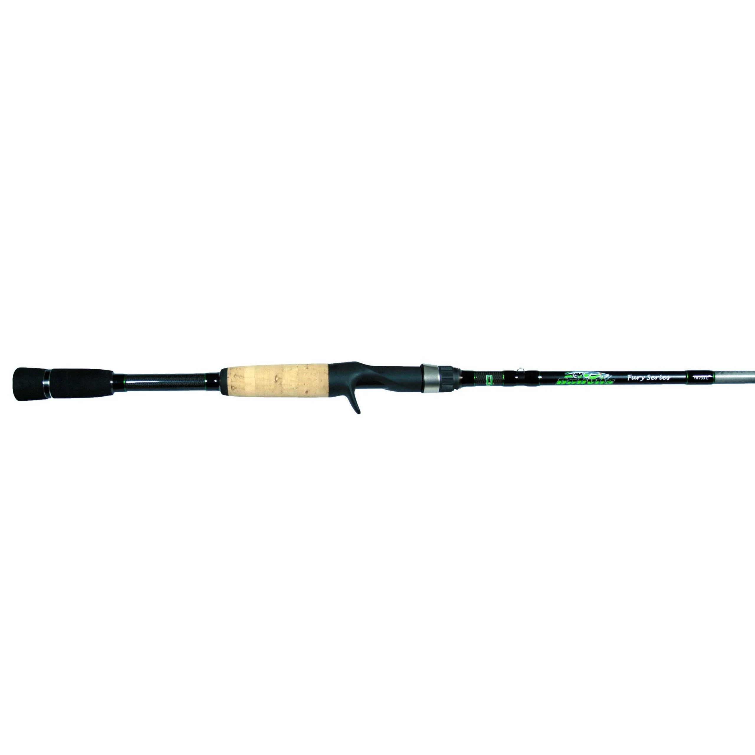 Dobyns Rods Fury Series 7’3” Casting Fishing Rod | FR735C | Mag Heavy Extreme Fast Action | Modulus Graphite Blank with Kevlar Wrapping | Fuji Reel Seats | Baitcasting Rod | Line 12-25lb Lure ¼-1 ½ oz., Black/Green