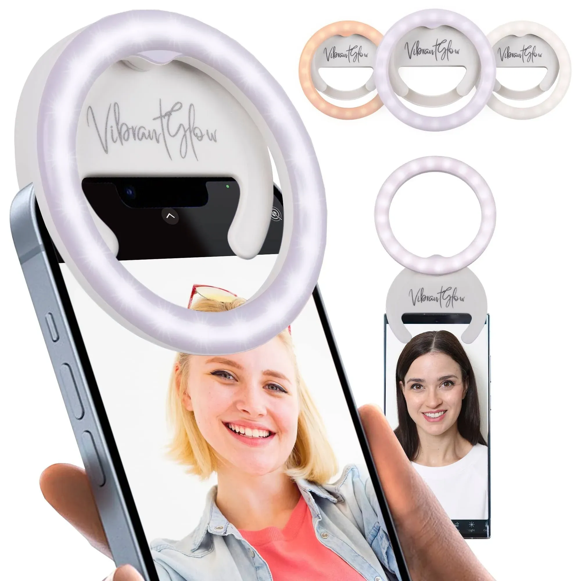 Phone Ring Light Clip On Rotatable Selfie Ring Light for Phone Tablet Laptop