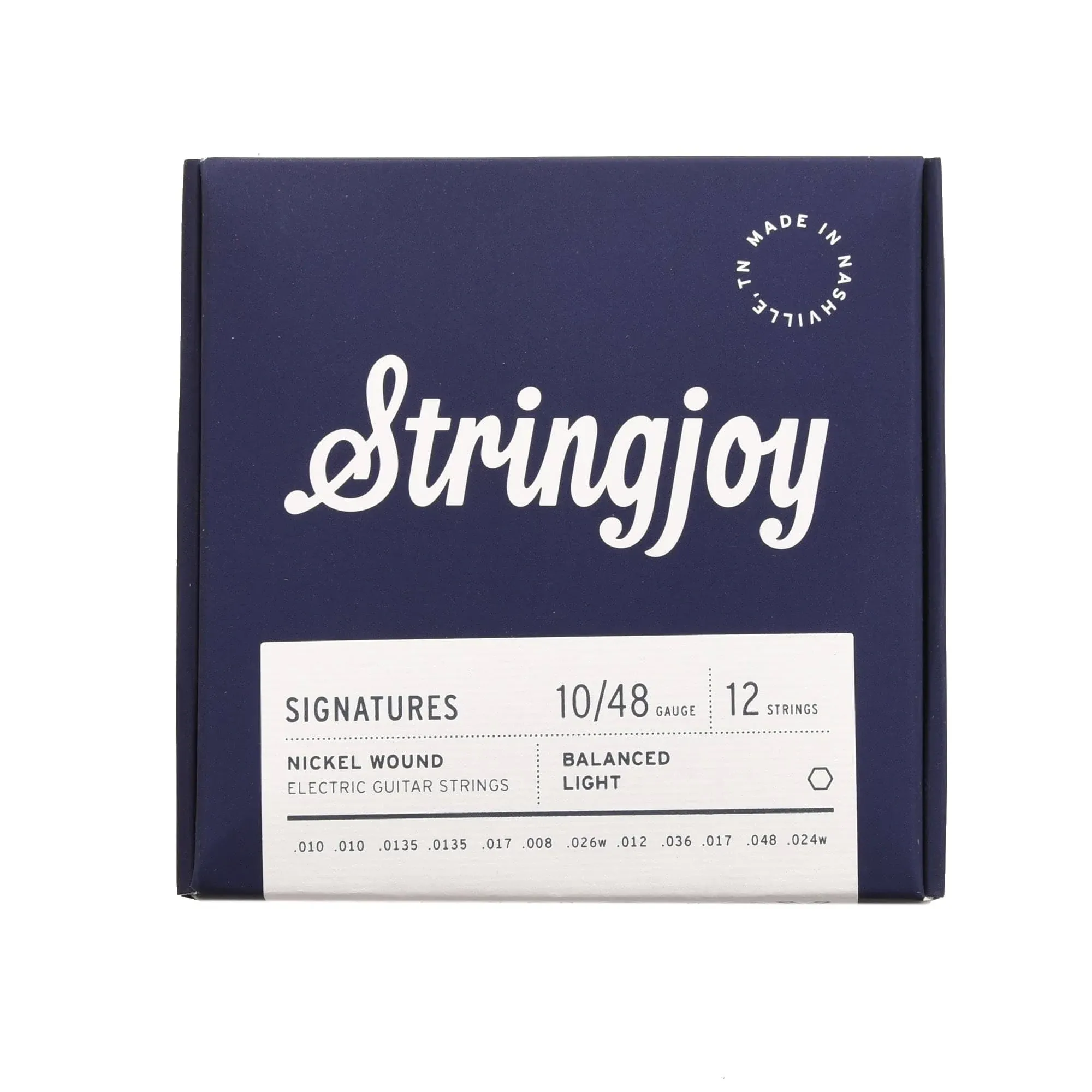 Stringjoy Signatures 12-String Balanced Light Gauge 10-48 Nickel Wound Electric ...