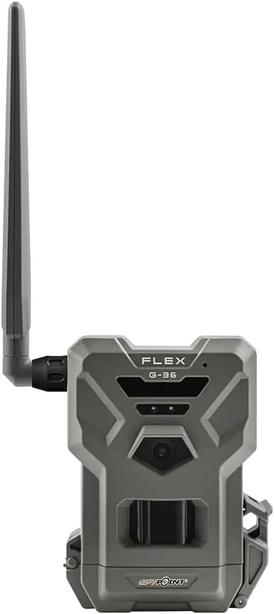 SPYPOINT Flex G-36 Cellular Trail Camera, 36MP Photos and 1080p Videos with Sound, GPS Enabled, Dual-Sim LTE Connectivity, 100' Flash & Detection Range, Responsive Trigger up to .3S