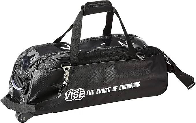 Vise Three Ball Tote Roller Bowling Bag, Black