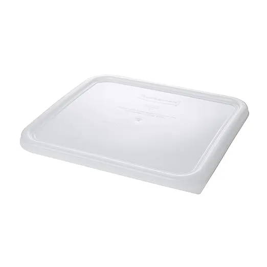 Rubbermaid Commercial Products Large Lid For 12/18/22 Qt. Plastic Space Saving Square Food Storage Container, White, Lid for Kitchen/Restaurant/Cafeteria for Wet/Dry Food Storage