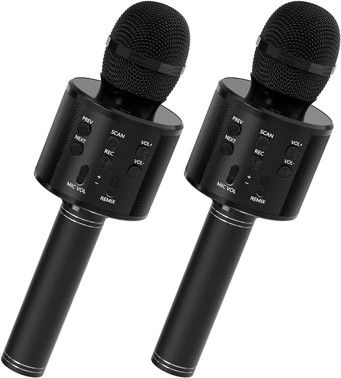 2 Pack Karaoke Microphone, Bluetooth Microphone for Singing, Wireless Microph...