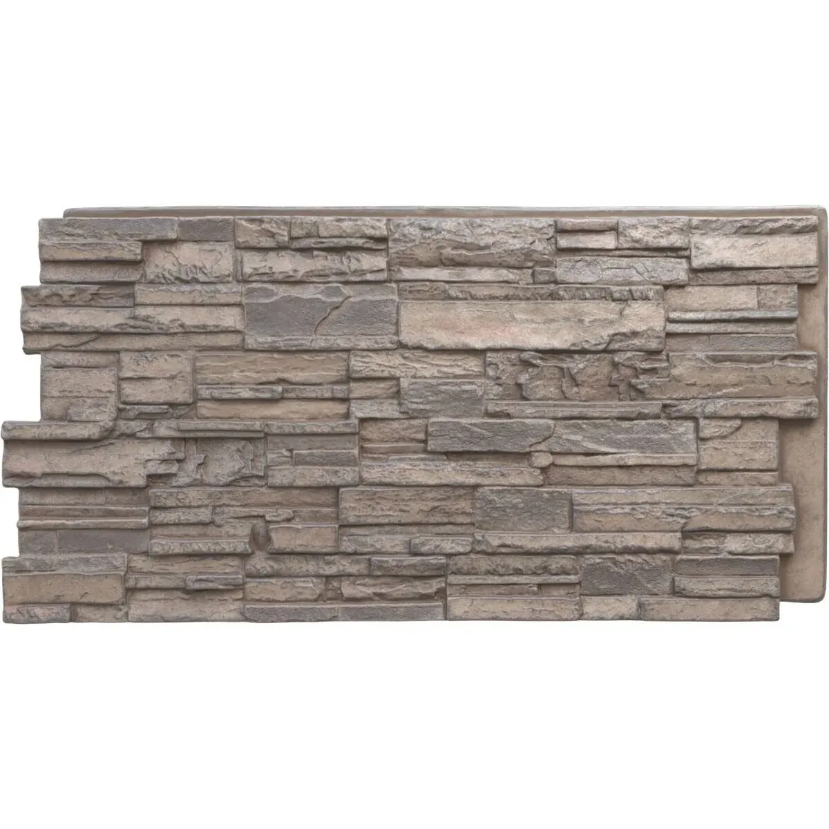 Ekena Millwork 48 5/8 inchw x 24 3/4 inchh x 1 1/4 inchd Cascade Stacked Stone, Stonewall Faux Stone Siding Panel, Boardwalk Bay