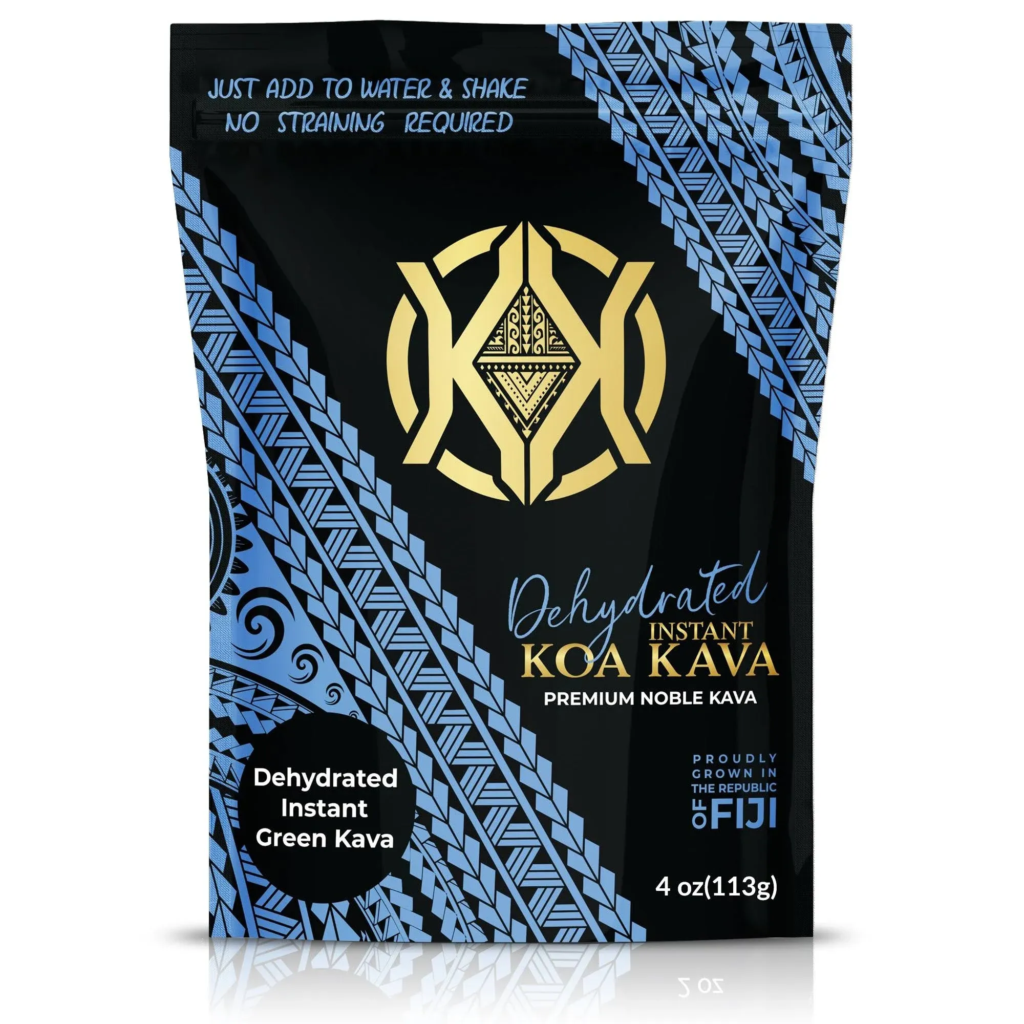 Koa Kava Dehydrated Instant Kava - 100% Dehydrated Instant Green Fijian Kava Root Powder, 8 oz (226g) Bag