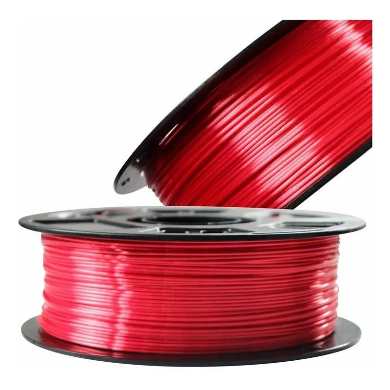 Silk Red PLA Satin Shiny 3D Printer Filament, 1.75mm Diameter 1kg Spool 2.2lbs 