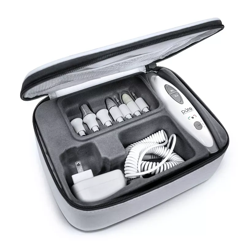 Pure Enrichment PureNails 10-Piece Professional Manicure and Pedicure Kit - Electric Nail Drill Set for Salon-Quality Grooming at Home