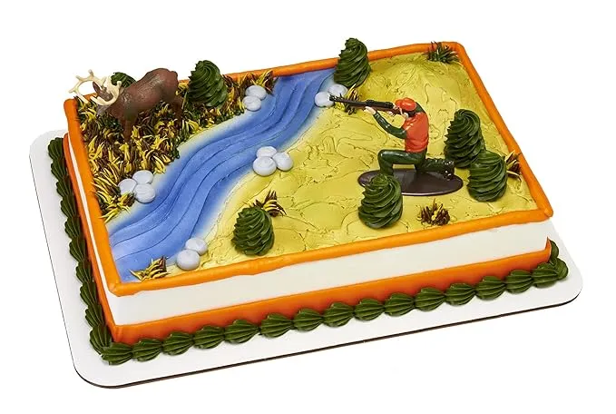 DecoSet® Deer Hunting Cake Decorating Set Multi Deer 3.1" x 1.35" x 3.1"; Hunter 3.4" x 1.35" x 2.65"