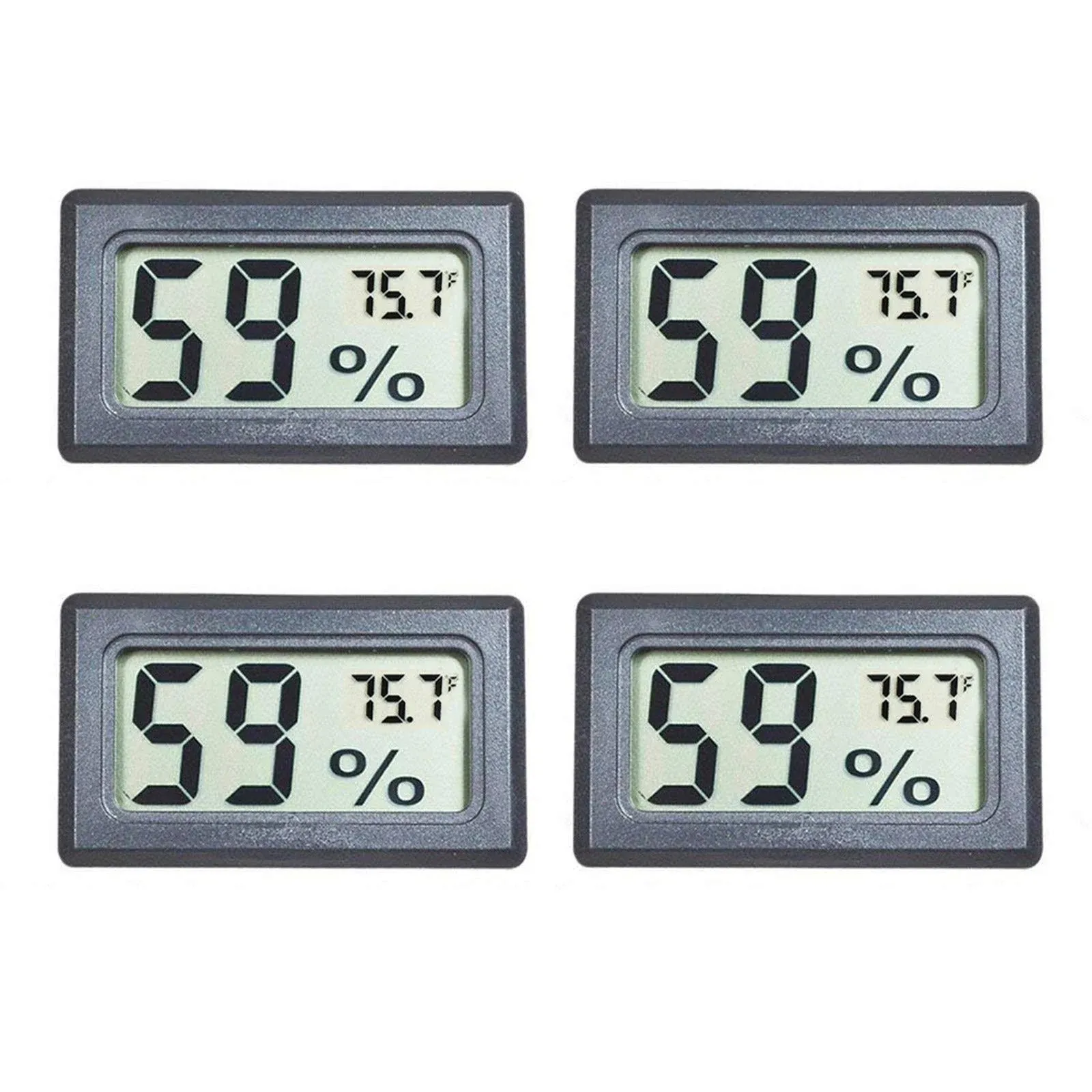 Veanic 4-Pack Mini Digital Electronic Temperature Humidity Meters Gauge Indoo...