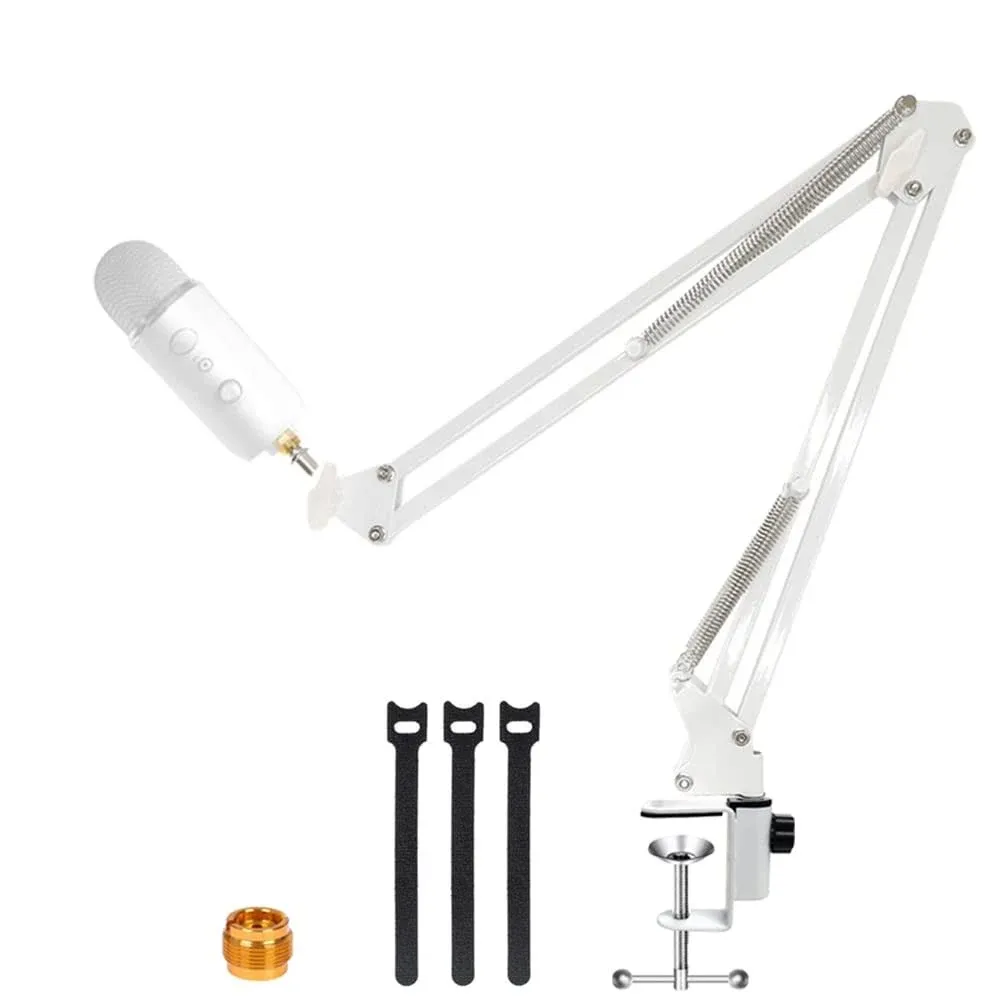 For Blue Yeti X Boom Arm, Heavy Duty Adjustable Blue Yeti Nano Microphone Stand With 3/8"To 5/8" Screw Adapter,Compatible With Blue Series Mic, White | Reverb