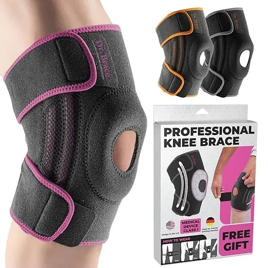 DR. BRACE ELITE Knee Brace with Side Stabilizers & Patella Gel Pads for Maximum Knee Pain Support and fast recovery for men and women-Please Check How To Size Video (X-Large, Orion)