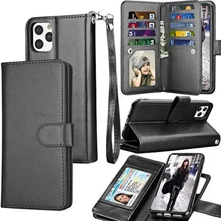 Case for iPhone 11 Pro Max (6.5 &#034;) 2019 Luxury ID Cash Credit Card Slots Holder