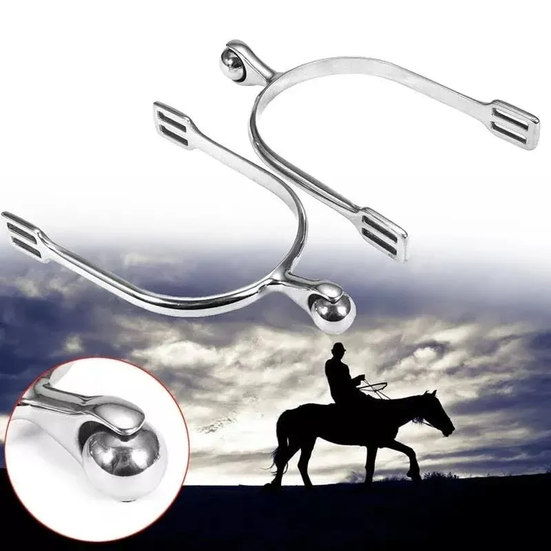 Horse Spurs Stainless Steel Smooth Roller Ball English Spur Light Weight Polish