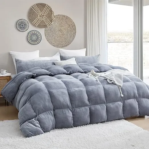 Byourbed Boi He Thick® - Coma Inducer® Oversized King Comforter Set - Silver Gray