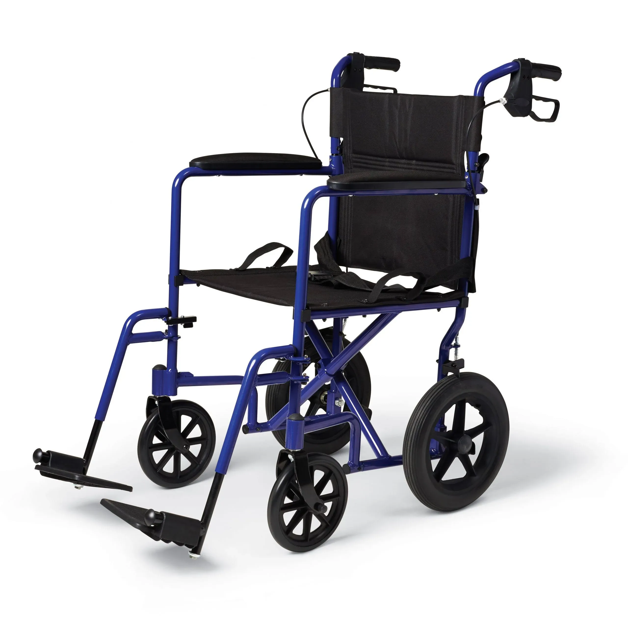 Medline MDS808210ABE 18x16&#034; Aluminum Transport Chair - Blue