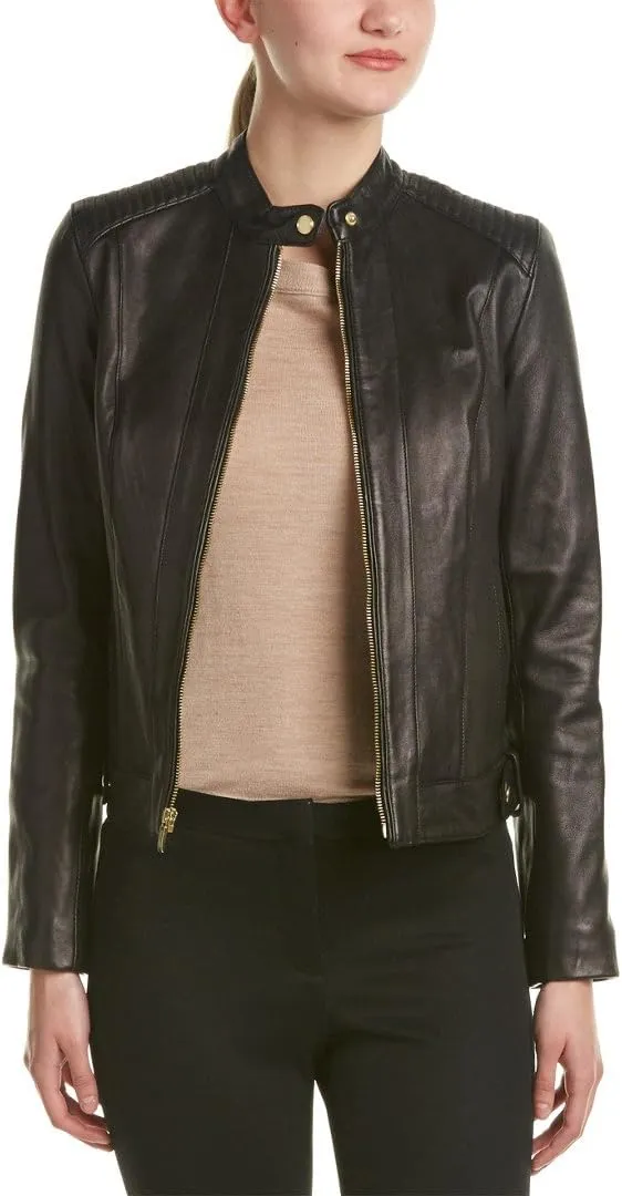 "Women's Quilted Leather Jacket"