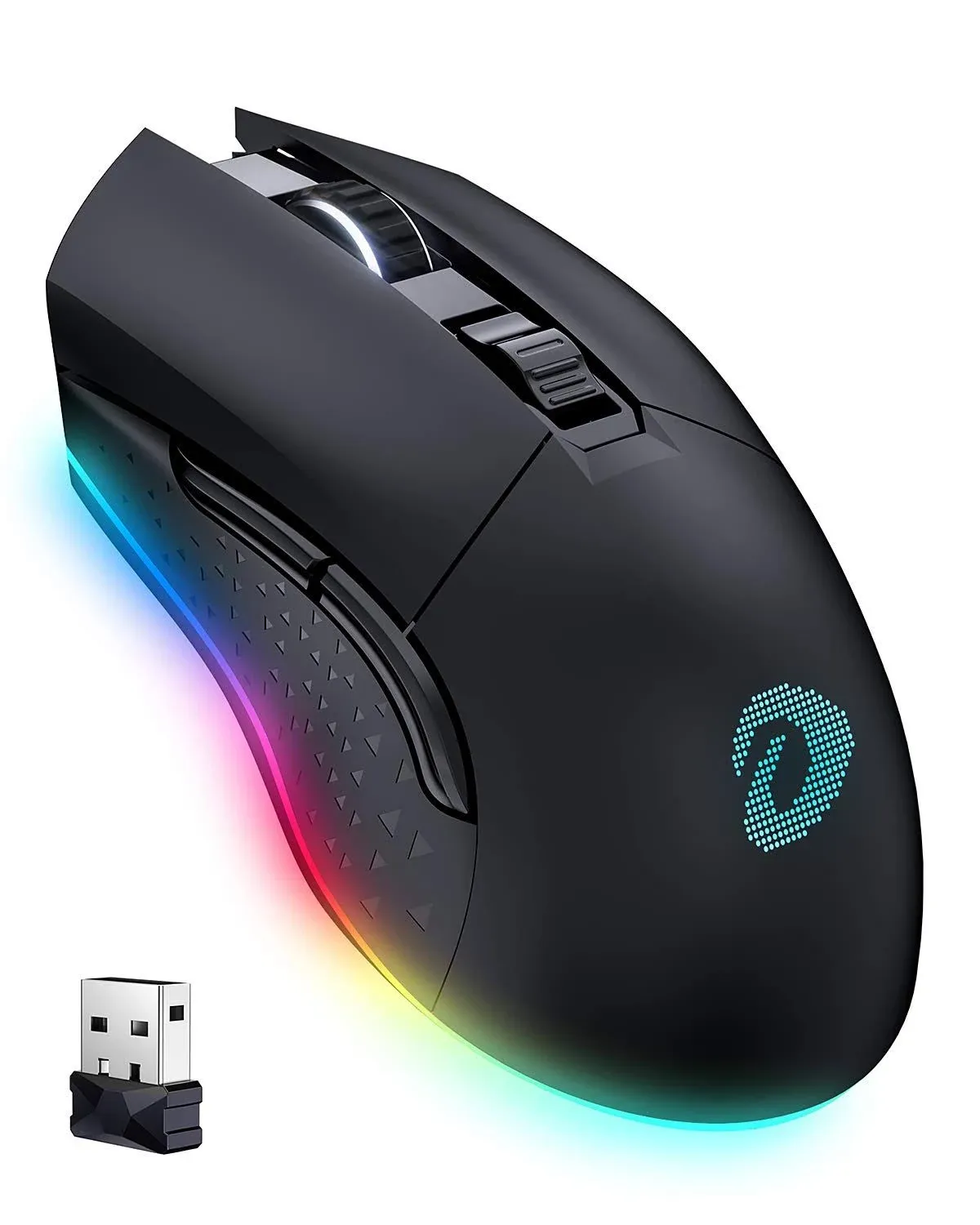 DAREU Wireless Wired Gaming Mouse Dual-Mode Rechargeable 7 Programmable Buttons ...