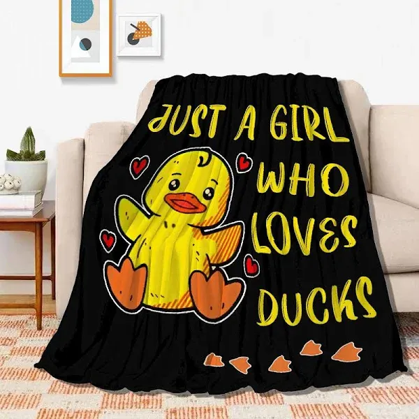 Just Girl Loves Ducks Blanket Soft Blankets and Throws Flannel Cozy Lightweight ...