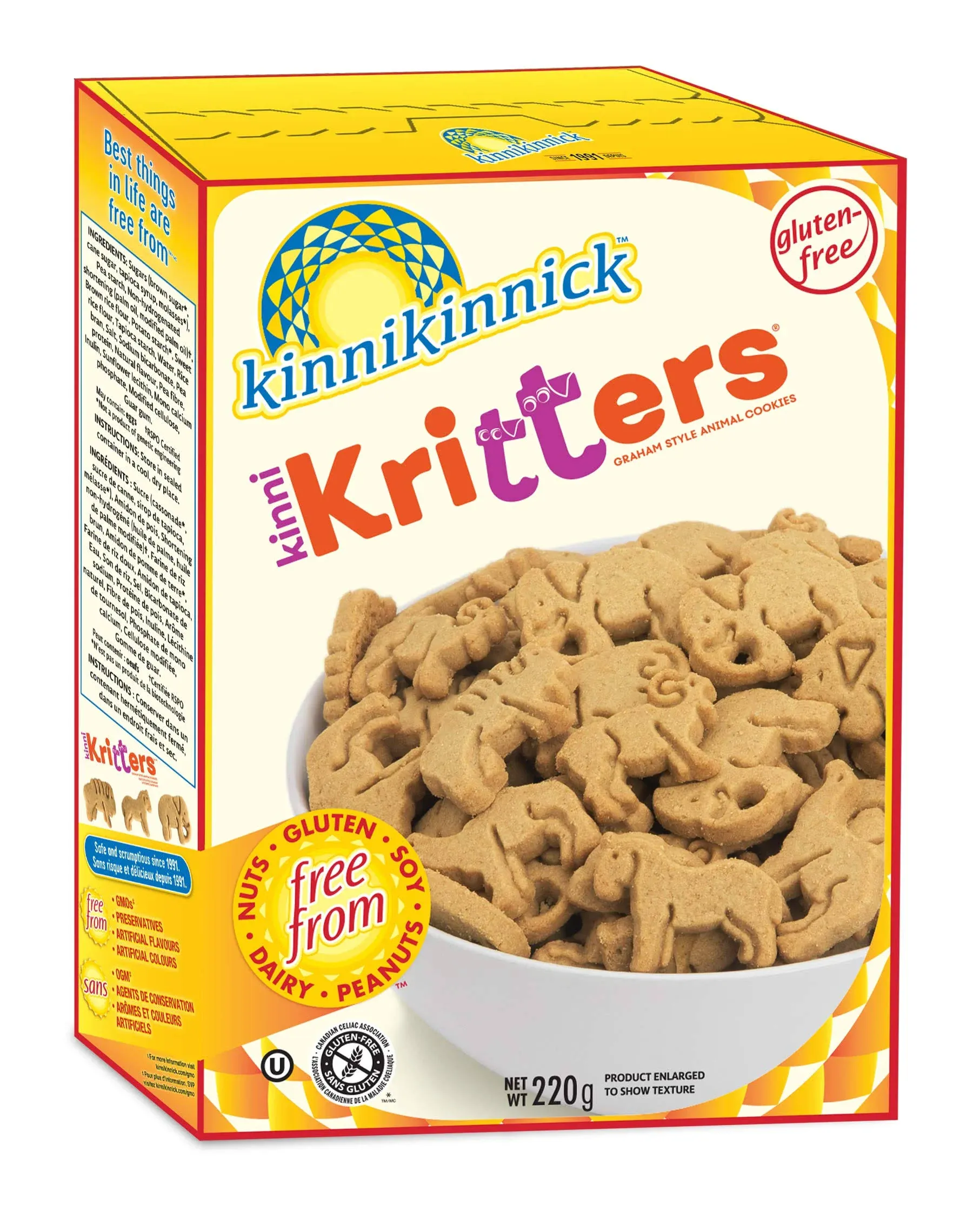 Kinnikinnick KinniKritters Gluten Free Animal Cookies, 8oz/220g (Pack of 6)