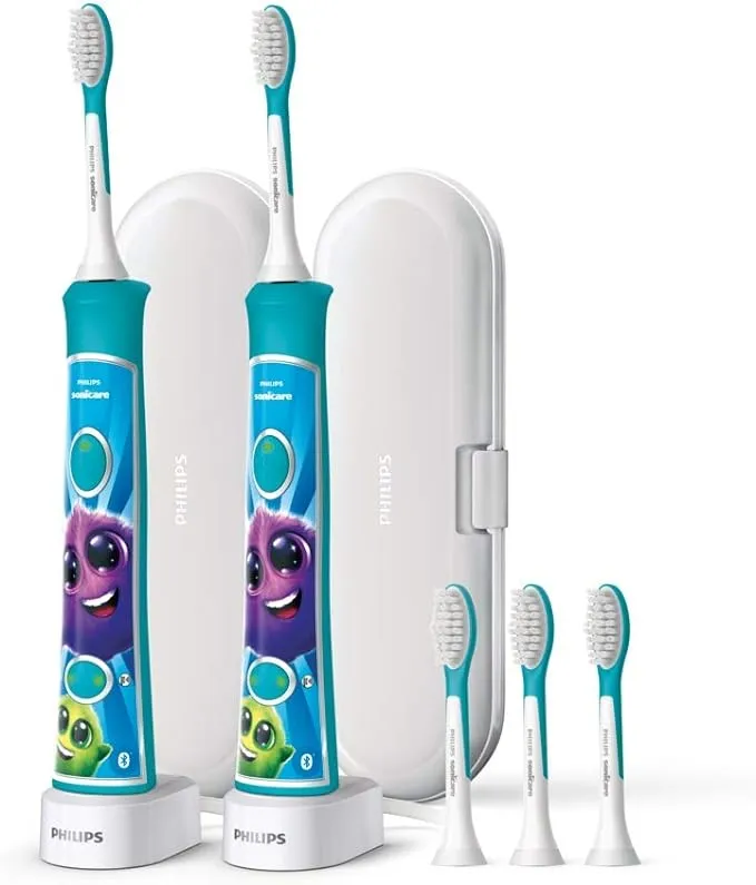 Philips - Sonicare Kids - Rechargeable Toothbrush with Built-In Bluetooth 2 Pack