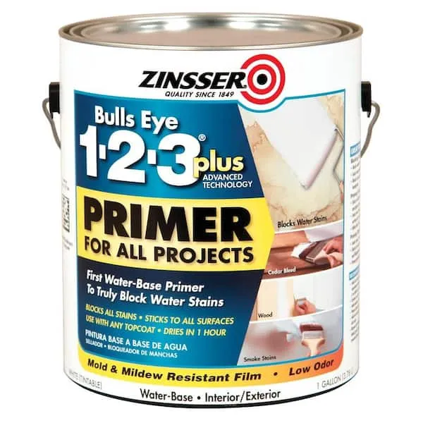 Zinsser 249937-2PK Bulls Eye 1-2-3 Plus Primer, Gallon, White, 2 Pack