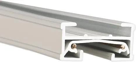 WAC Lighting H Track 2FT Single Circuit Field Cuttable 120V Track for H Style 3-Wire Track Fixtures with 2 Endcaps in White