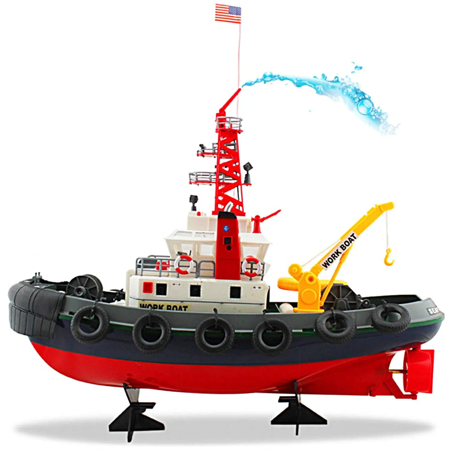 Poco Divo US Seaport Super Work Boat RC Tugboat 24ghz Radio Control Tug Boat Tow ...