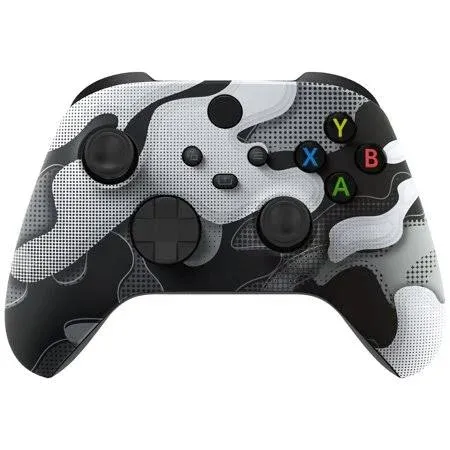 eXtremeRate Custom Shell for Xbox Series X & S Controller - Revitalize Your Controller - Black White Camouflage Replacement Front Housing Cover for Xbox Core Controller Wireless [Control NOT Included]