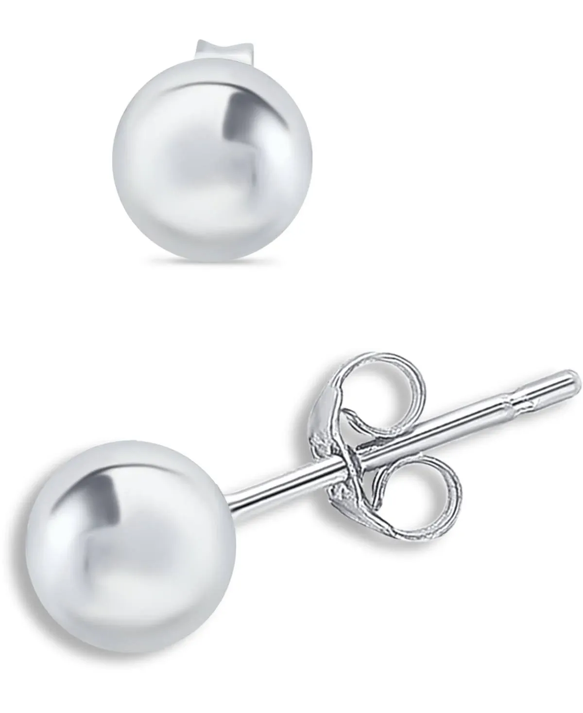 Giani Bernini Sterling Silver Earrings Stud Plain Ball 10 mm