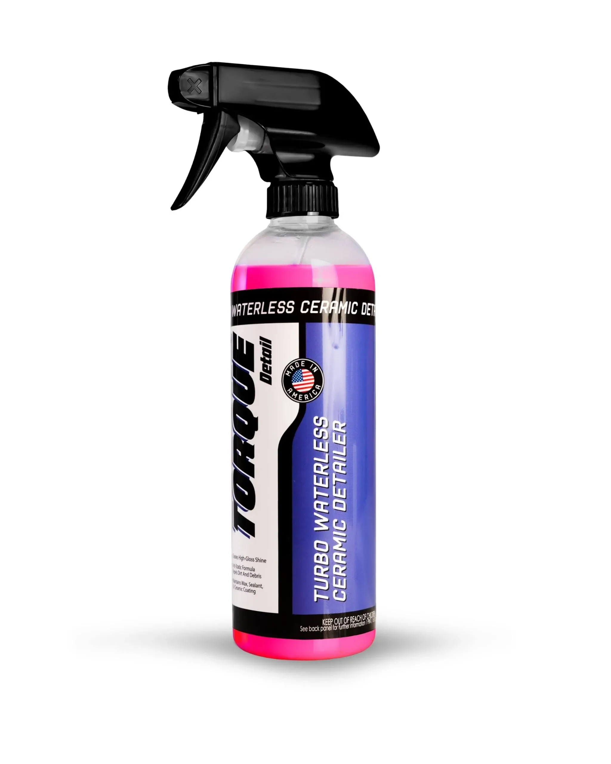 Torque Detail Ceramic Waterless Wash & Quick Detailer - Anti-Static Waterless Car Wash & Quick Detailer - High Gloss Formula, Enhances Shine of Top Coat Wax or Ceramic Coating (16 fl. oz)