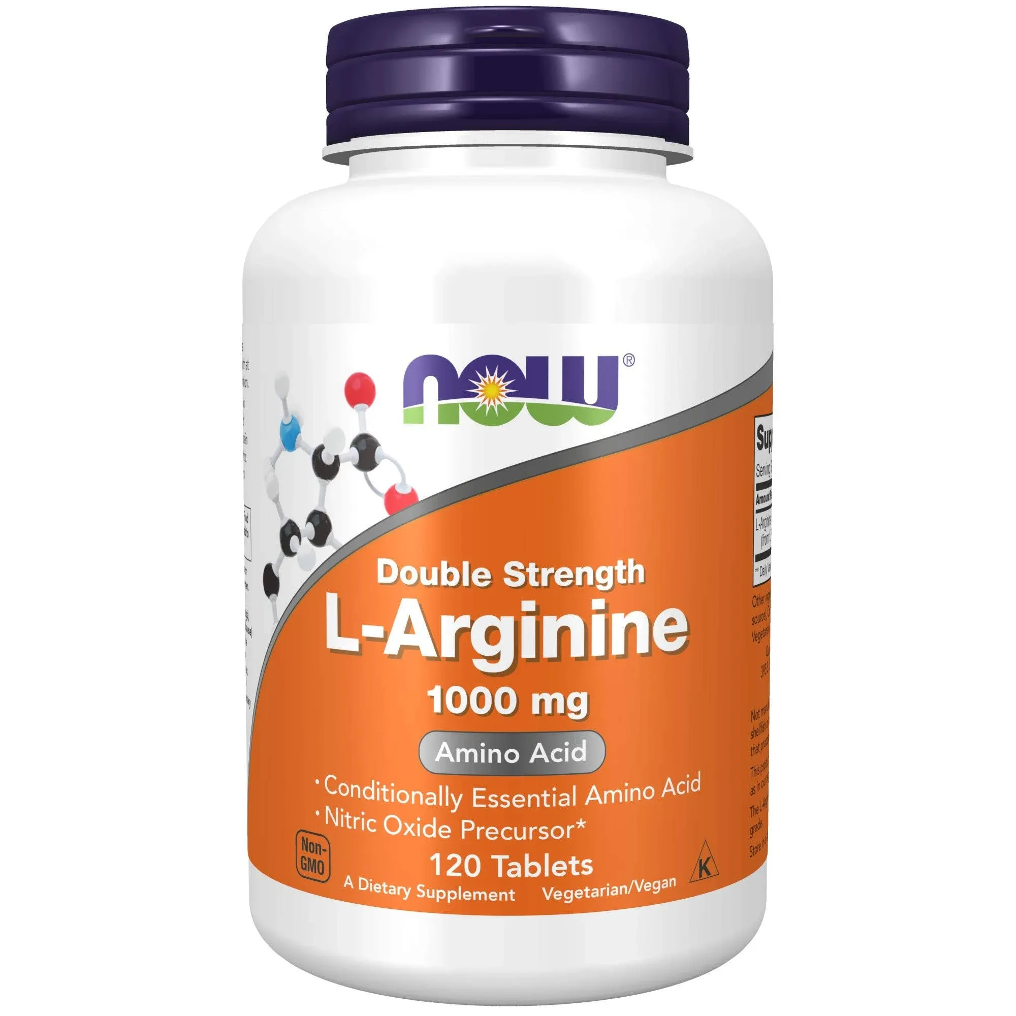 Now Foods L-Arginine 1000mg 120 Tablets (2 Pack)