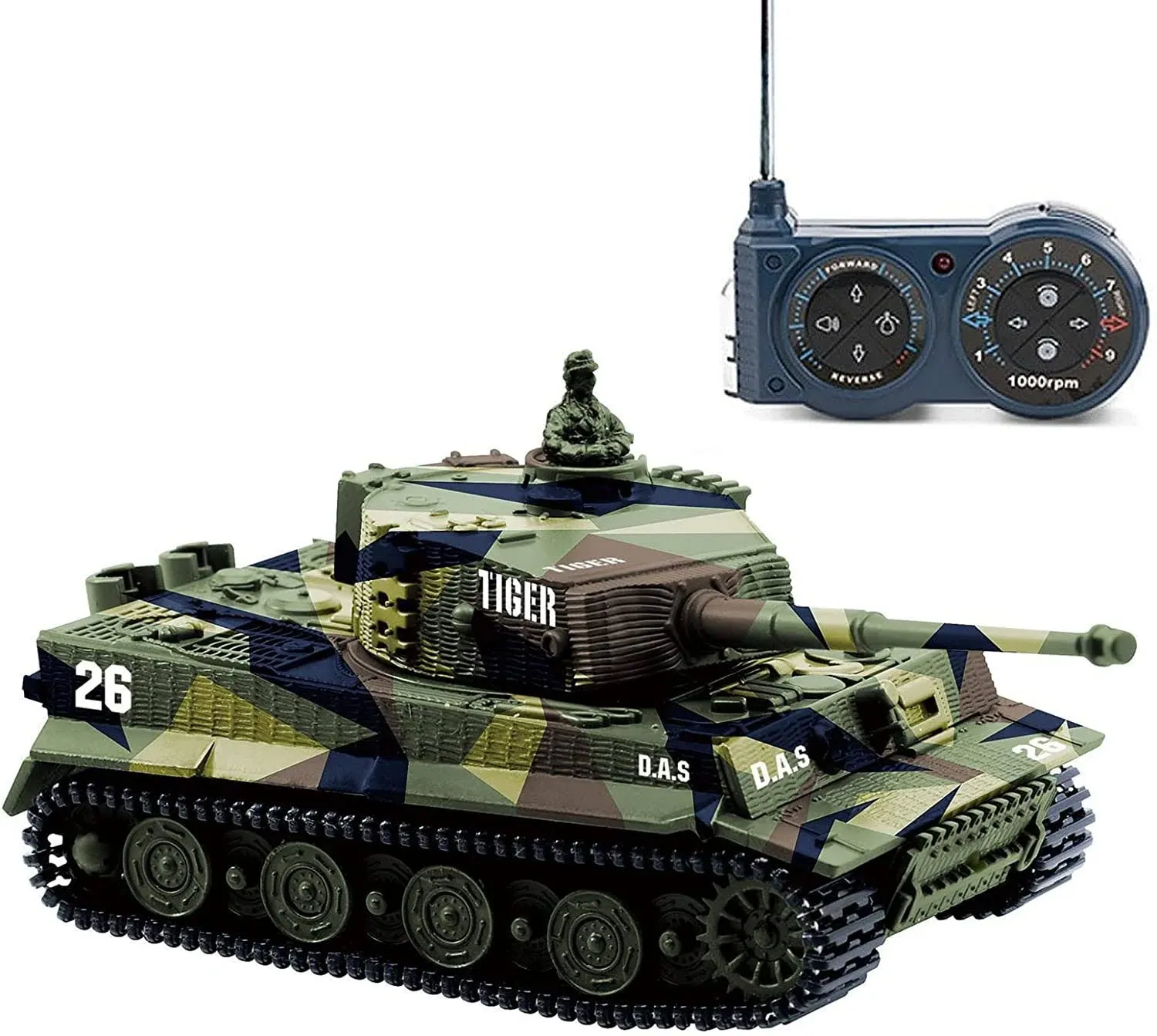 Cheerwing 1:72 German Tiger I Panzer Tank Remote Control Mini RC Tank with Rotating Turret and Sound