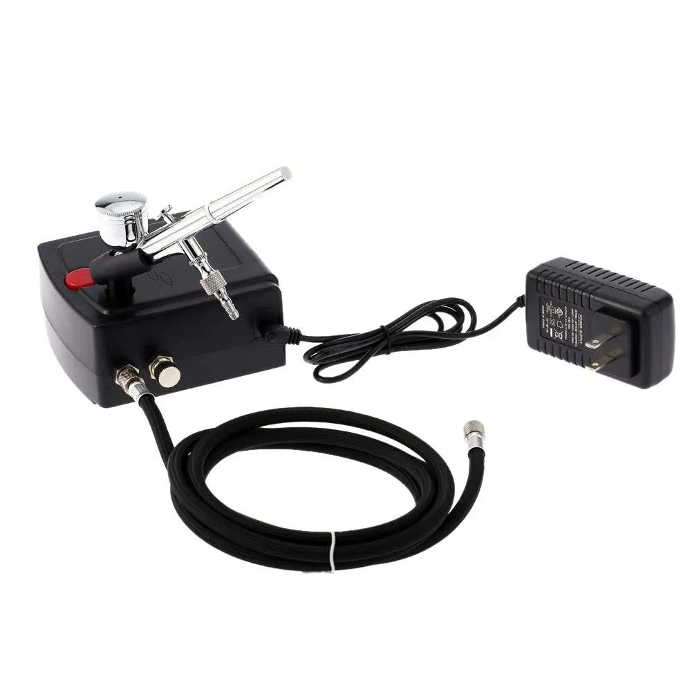 Airbrush Kit Portable Dual-Action Airbrush Gun and Mini Air Compressor Set fo...