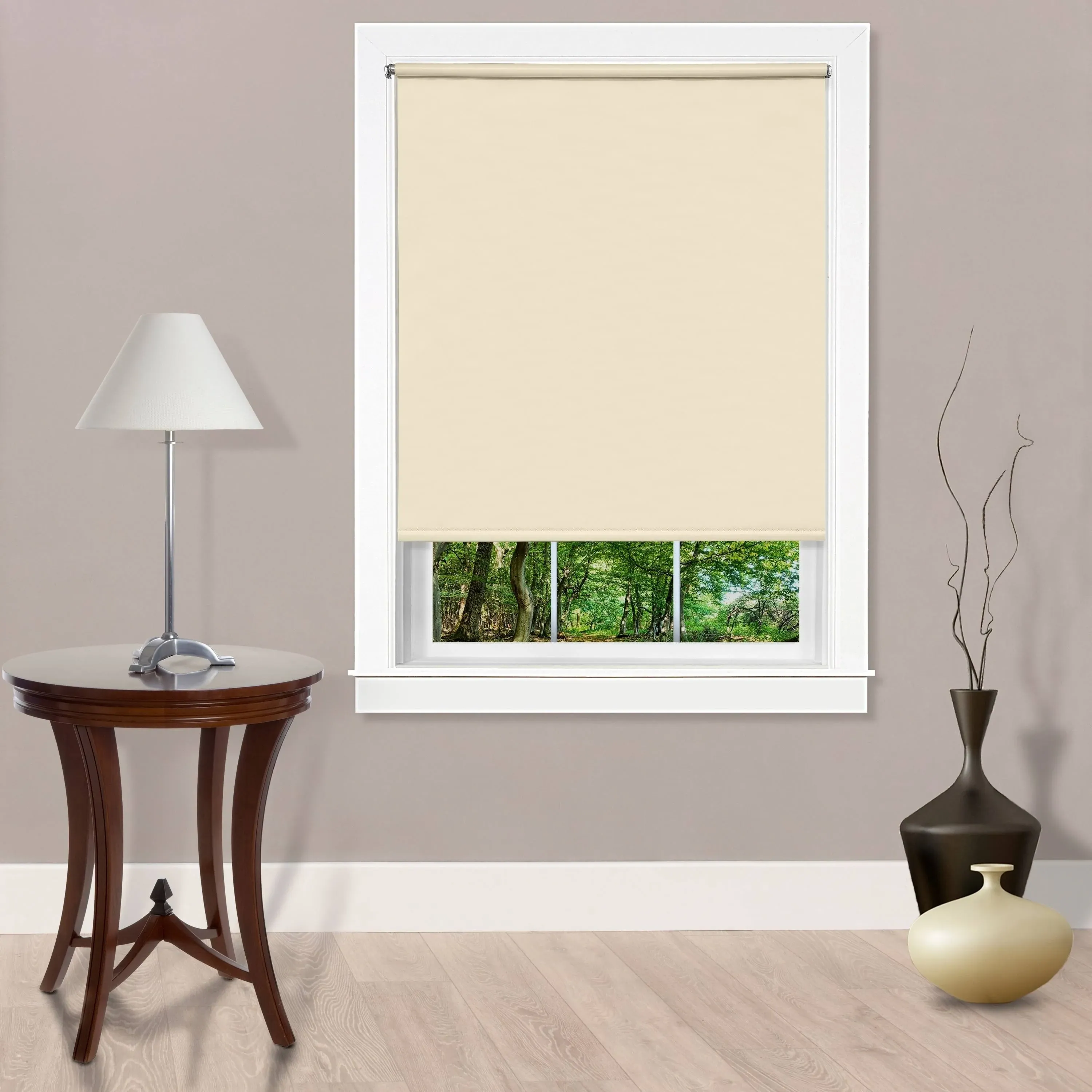 Achim 37 x 72 in. Cords Free Tear Down Room Darkening Window Shade - Ivory