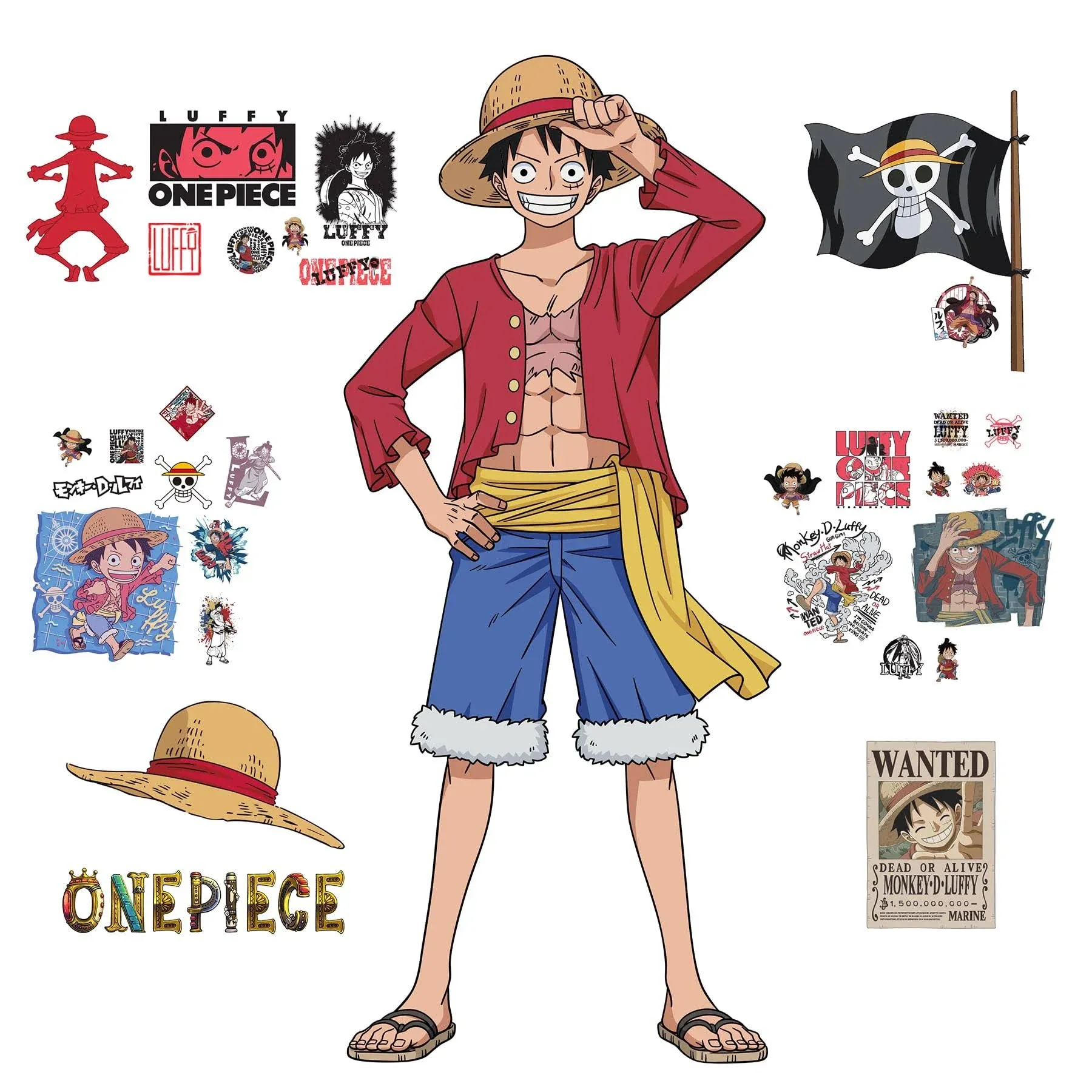 RoomMates One Piece Luffy Giant Peel and Stick Wall Decals