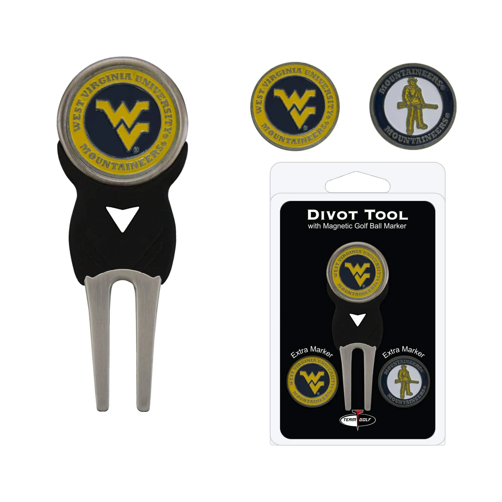 West Virginia Mountaineers Divot Tool Pack With 3 Golf Ball Markers